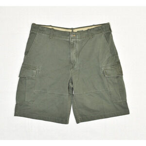 Timberland Men's Cargo Shorts Zip Solid 100% Cotton Green Size 38